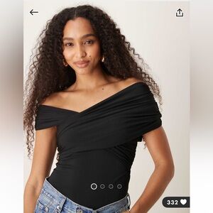 ABERCROMBIE AND FITCH OFF THE SHOULDER ASYMMETRICAL BODYSUIT